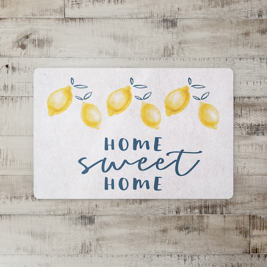 White Home Sweet Home Lemons Floor Mat